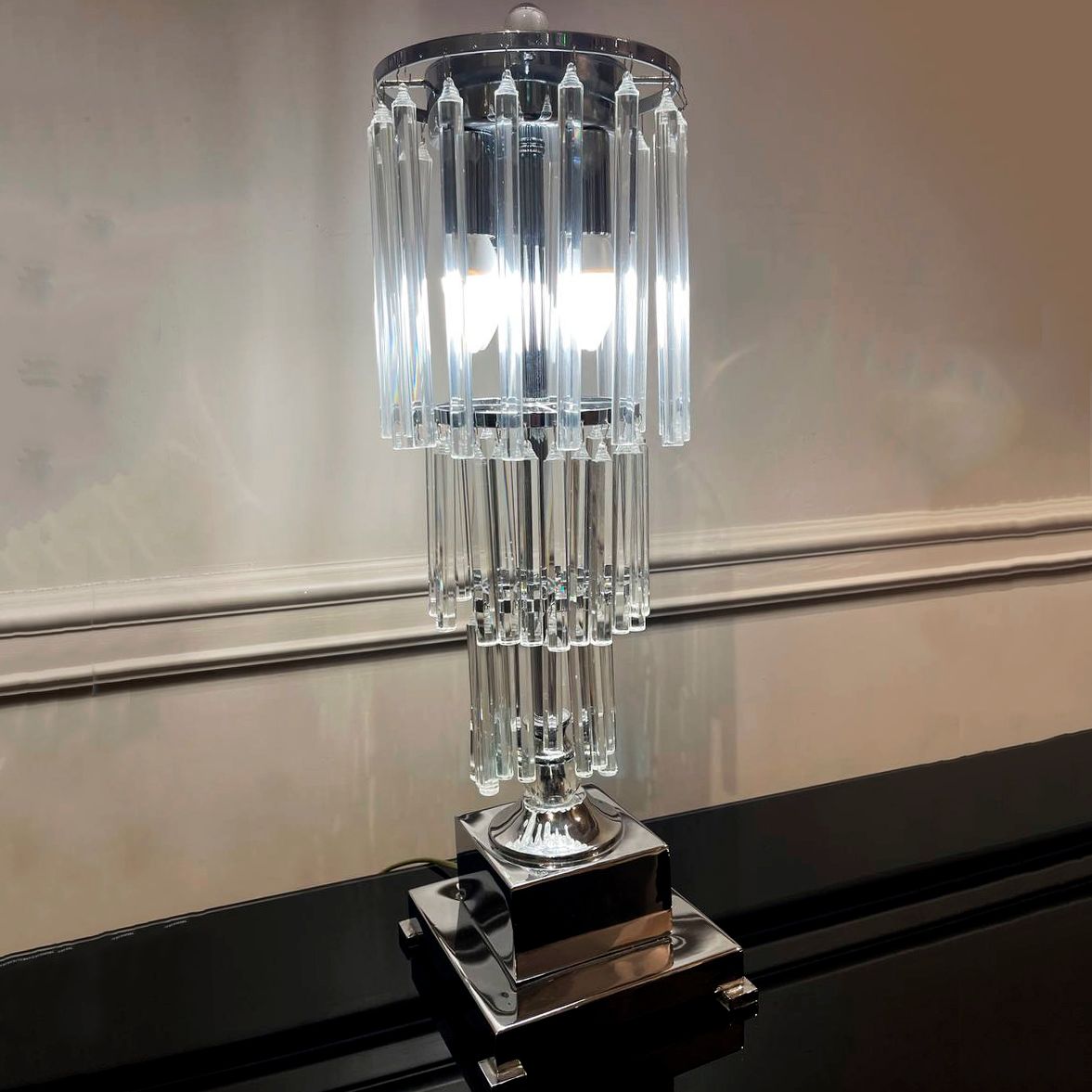 Luxardio Лампа настільна на 4 лампочки Drops, Прозора